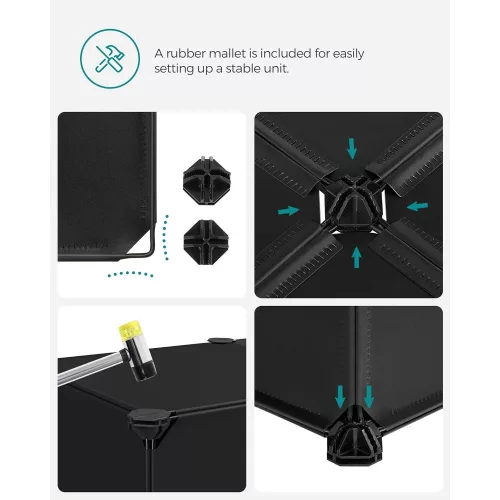 SONGMICS Összecsukható cipőtartó, téglalap alakú tároló szervező, 10 rekeszes moduláris