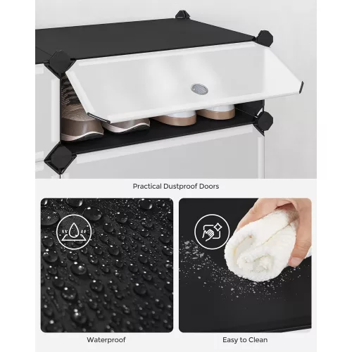 SONGMICS Összecsukható cipőtartó, téglalap alakú tároló szervező, 10 rekeszes moduláris