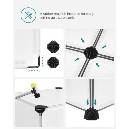 SONGMICS Összefűzhető cipőtartó, téglalap alakú tároló szervező, 10 rekeszes moduláris