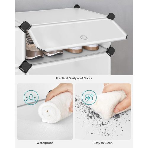 SONGMICS Összefűzhető cipőtartó, téglalap alakú tároló szervező, 10 rekeszes moduláris