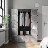 SONGMICS Gardróbszekrény 2 ruhavállal 180 x 145 x 37 cm Fekete, Schwarz, 143 x 178 x 36 cm