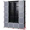 SONGMICS Gardróbszekrény 2 ruhavállal 180 x 145 x 37 cm Fekete, Schwarz, 143 x 178 x 36 cm