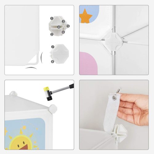 SONGMICS Hordozható Ruhás Szekrény, Összerakható Gardrób Akasztós Ruhákhoz, Moduláris