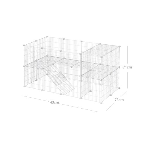 SONGMICS 2-szintes fém kisállat játszótér, 36 rácspanel, testreszabható ketrec