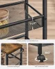 Gurulós tároló kocsi, 4 szintes, acél váz, rusztikus barna és fekete