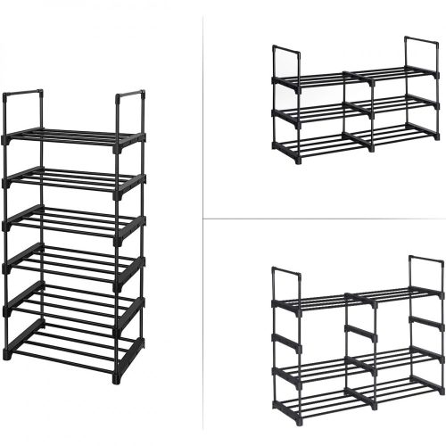 SONGMICS 6 szintes cipőtartó, vas cipőtároló szervező, testreszabható design, helytakarékos