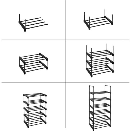 SONGMICS 6 szintes cipőtartó, vas cipőtároló szervező, testreszabható design, helytakarékos