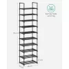 SONGMICS Cipőtartó, 10 szintes fém cipőtároló szervező, testreszabható design, fém váz,