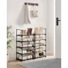 SONGMICS Cipőtartó, 10 szintes fém cipőtároló szervező, testreszabható design, fém váz,