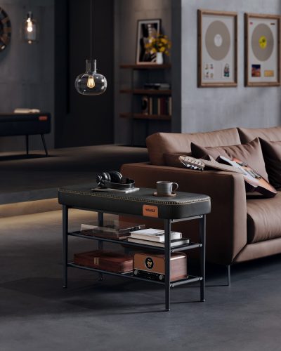 VASAGLE EKHO Kollekció LSB054B01 Cipőtartó Pad, Ülőke, Bejárati Rész, Műbőr, Varrások,