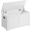 Tároló láda, felnyitható cipőpad, 2 biztonsági zsanérral, fehér