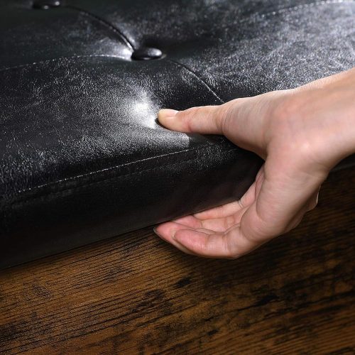 VASAGLE Cipőtároló pad, párnázott pad, hálószobai ülőke polccal, előszoba, nappali,