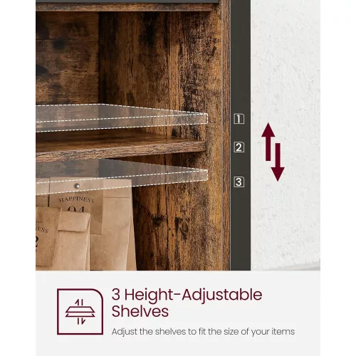 VASAGLE Étkezőszekrény, Konyhaszekrény, Tárolószekrény, Büféasztal tolóajtókkal,