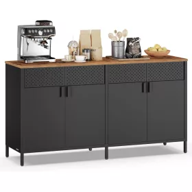   Fém tárolószekrény, 4 ajtós, mágneses zár, rusztikus barna