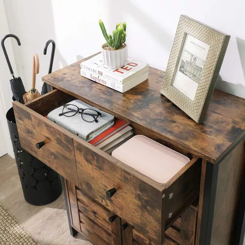 VASAGLE Padlószekrény, álló szekrény 1 fiókkal és polccal, konyhai tároló szekrény,