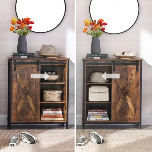 VASAGLE Sideboard, Kitchen Cabinet with Sliding Door and Adjustable Shelves, Bathroom Cabinet,