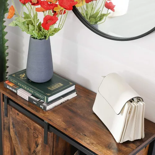 VASAGLE Sideboard, Kitchen Cabinet with Sliding Door and Adjustable Shelves, Bathroom Cabinet,