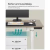 SONGMICS magasságban állítható elektromos íróasztal, 60 x 140 x (72-120) cm,