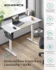 SONGMICS LSD016W01 Magasságállítható Elektromos Íróasztal, 60 x 140 x (72-120) cm,