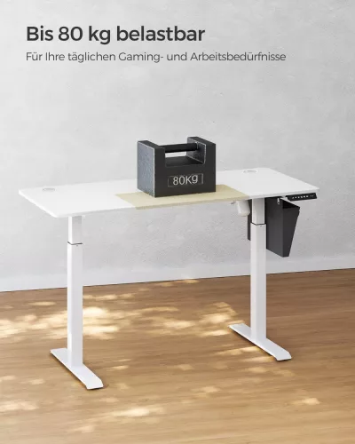 SONGMICS LSD016W01 Magasságállítható Elektromos Íróasztal, 60 x 140 x (72-120) cm,