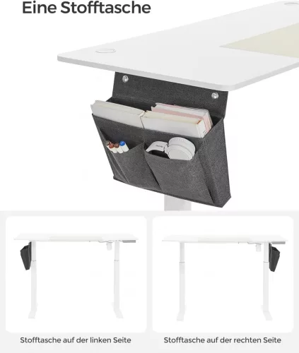 SONGMICS LSD016W01 Magasságállítható Elektromos Íróasztal, 60 x 140 x (72-120) cm,