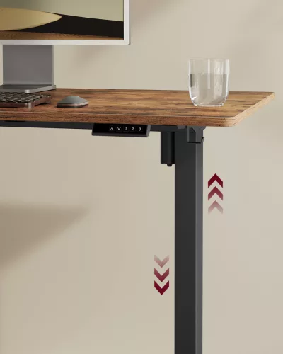 Elektromosan állítható íróasztal váz, fekete, 86-130x60x71-117cm