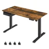 Elektromosan állítható íróasztal, fiókkal, rusztikus barna 140 cm