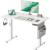 Elektromos állítható íróasztal, memória, USB-C, felhő fehér, 100 x 60 x 71-120 cm