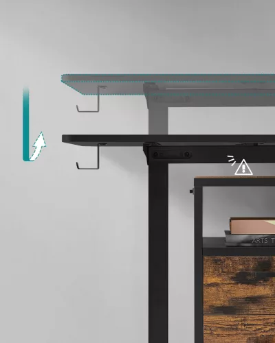 Elektromosan állítható íróasztal, 60 x 140 x (72-120) cm, fekete