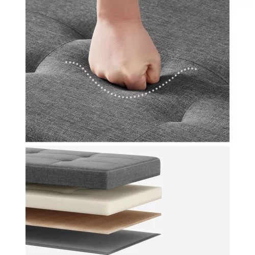 Összecsukható tárolópuff, lábtartó, sötétszürke