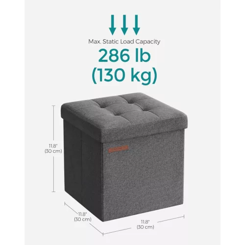 SONGMICS 30 cm-es kis összecsukható tárolókocka, 2 darabos szett, tároló lábtartó,