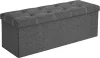 SONGMICS Tároló puff, Összecsukható tároló láda, 110 x 38 x 38 cm, Műbőr lábtartó, Akár