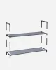 Cipőtartó polc 10 szintes fém vázzal, szürke