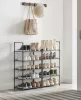 Cipőtartó polc 10 szintes fém vázzal, szürke