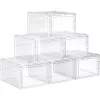 SONGMICS Cipősdobozok, műanyag cipőtároló szervezők átlátszó ajtókkal, 6 darabos készlet,