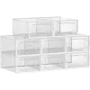 SONGMICS Cipődobozok, 8 darabos rakható cipőtároló szervezők, összehajtható és sokoldalú,