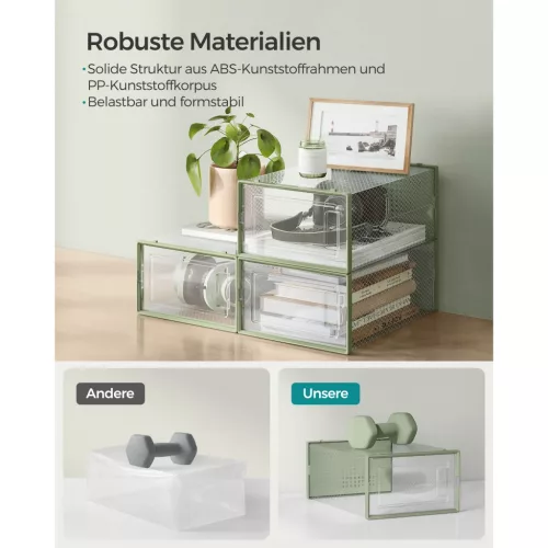 SONGMICS cipősdobozok, 12 darabos csomag, egymásra rakható cipőtároló szervezők,