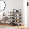 SONGMICS 10 szintes cipőtartó, cipőállvány, helytakarékos cipőtároló, 33 x 33 x