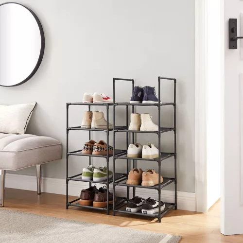 SONGMICS 10 szintes cipőtartó, cipőállvány, helytakarékos cipőtároló, 33 x 33 x