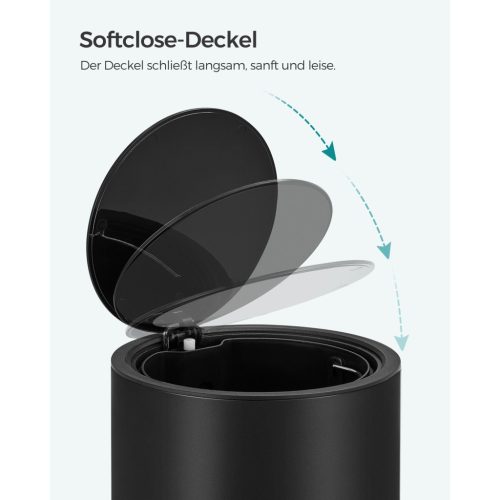 SONGMICS Fürdőszobai Szemetes, 3 Literes Pedálos WC Szemetes, Kozmetikai Szemetes ABS
