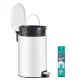 Kerek szemetes, 20L, fém, pedálos, levehető belső vödör, felhő fehér
