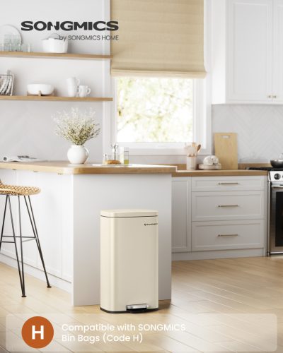 Szemeteskuka 30L, lágyan záródó fedél, homokbézs 34x25x61cm