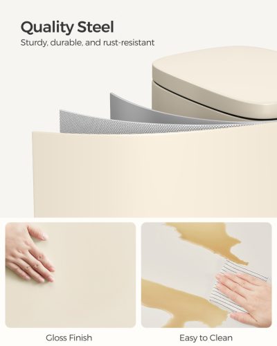 Szemeteskuka 30L, lágyan záródó fedél, homokbézs 34x25x61cm