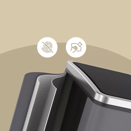 Szelektív szemeteskuka 3x18L, matt szürke, 15 szemeteszsákkal