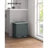 SONGMICS Konyhai Szemetes, 2 x 15 L-es Acél Hulladékgyűjtő, Lépéses Szemetes Belső