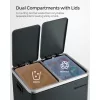 SONGMICS Konyhai Szemetes, 2 x 15 L-es Acél Hulladékgyűjtő, Lépéses Szemetes Belső