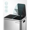 SONGMICS Újrahasznosító kuka, 2 x 15L acél szemetes kuka, lépéses kuka belső vödörrel és