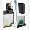 Szelektív szemetes, 30L, 2x15L, belső vödrökkel, színkódolt pedálok, ezüst és