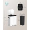 SONGMICS Dupla szemetes, 2 x 20 L konyhai szemetes, két rekeszes fém lábas szemetes, műanyag
