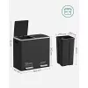 Kétrekeszes szemetes, 2 x 24L, lábpedálos, fekete